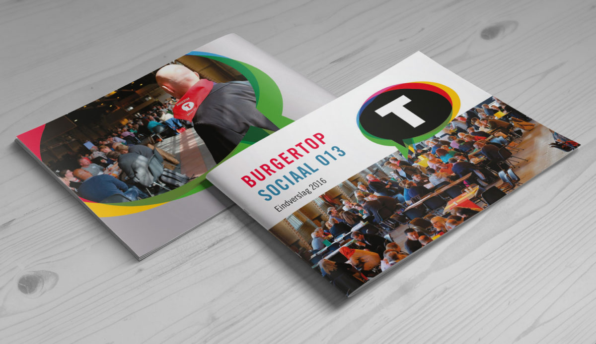 Burgertop Brochure Cover, door Henk van Mierlo grafisch ontwerp Tilburg