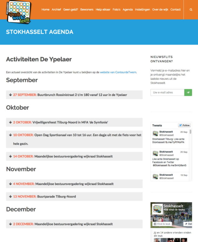 Stokhasselt agenda, door Henk van Mierlo webdesign Tilburg