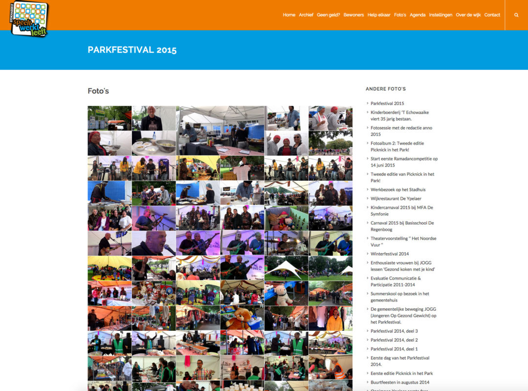 Stokhasselt parkfestival webpagina, door Henk van Mierlo webdesign Tilburg