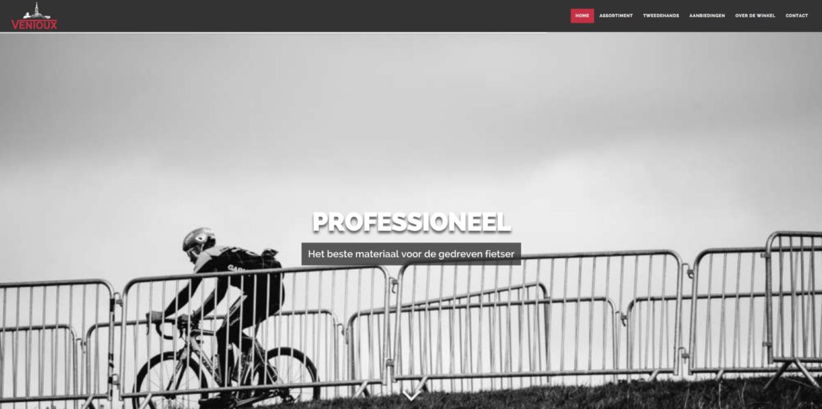 Homepage website Ventoux, webdesign Henk van Mierlo, Tilburg