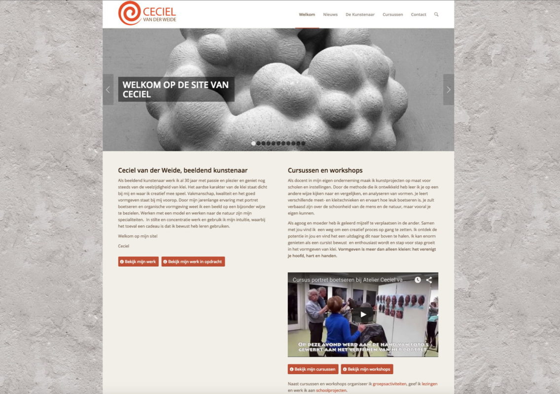 Homepage Ceciel van der Weide, door Henk van Mierlo webdesign Tilburg