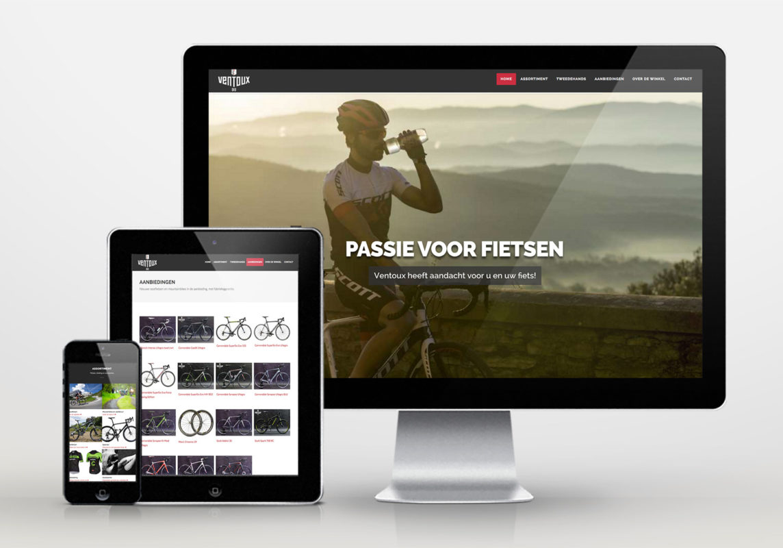 Website fietsenwinkel Ventoux, door henk van Mierlo Tilburg